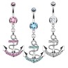 Piercing nombril ancre de bateau pendante